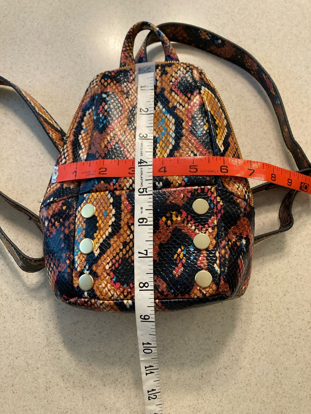 Hammitt Mini Leather Backpack in Bold Snakeskin Print - Picture 8 of 9